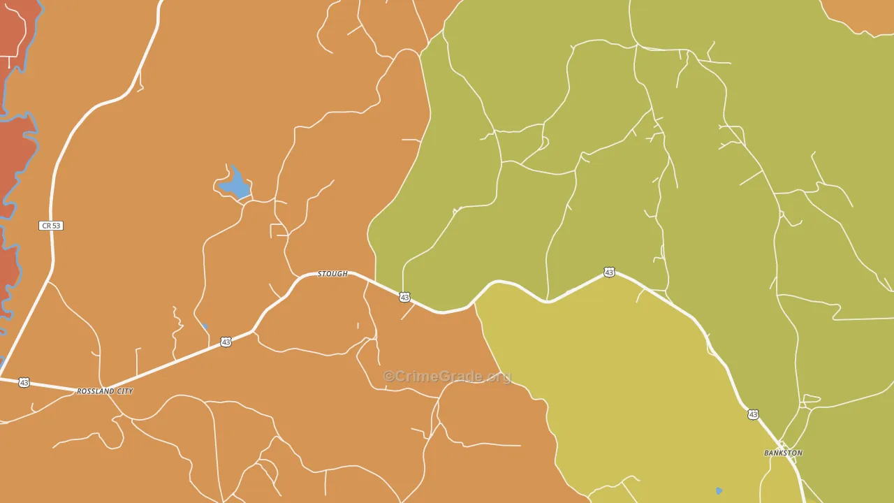 Stough, AL Map of Murder Rates
