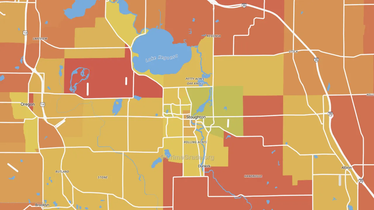 Stoughton, WI Map of Murder Rates