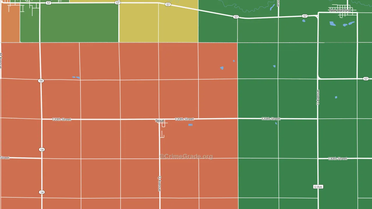 Stout, IA Map of Murder Rates