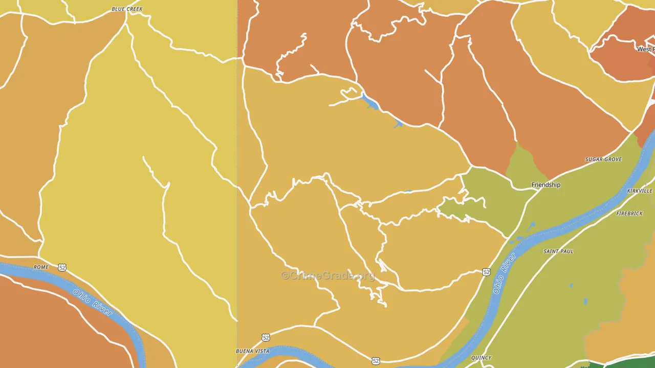 Stout, OH Map of Murder Rates