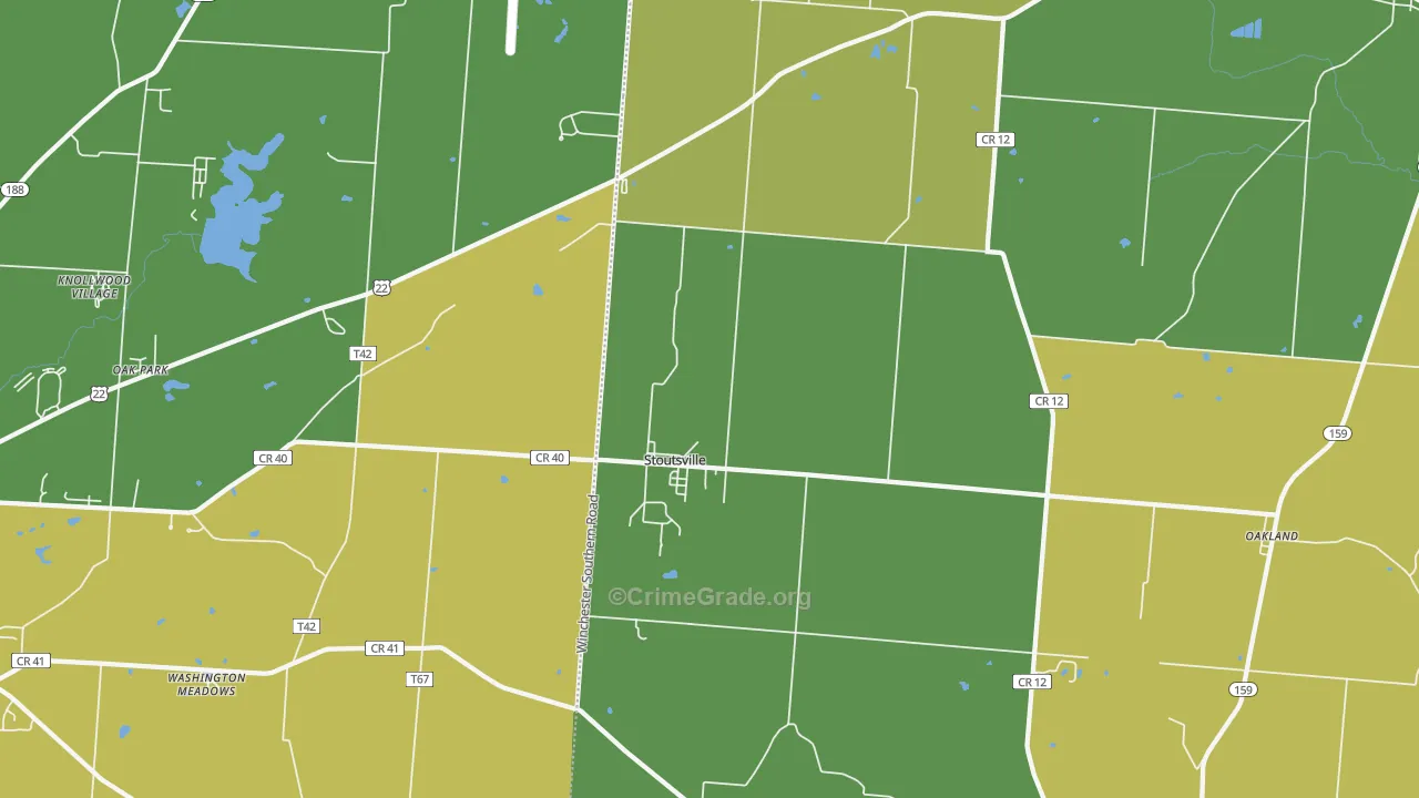 Stoutsville, OH Map of Murder Rates