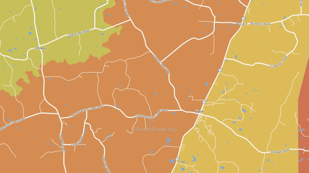 Stovall, NC Map of Murder Rates