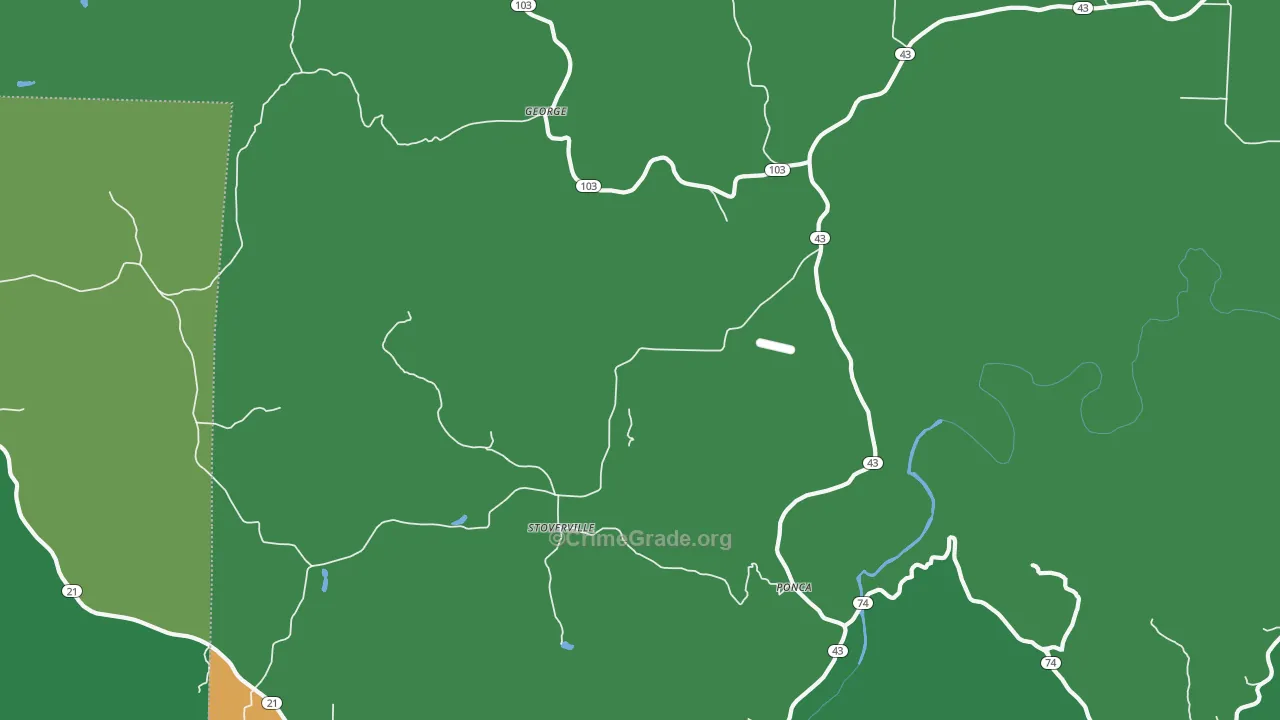 Stoverville, AR Map of Murder Rates
