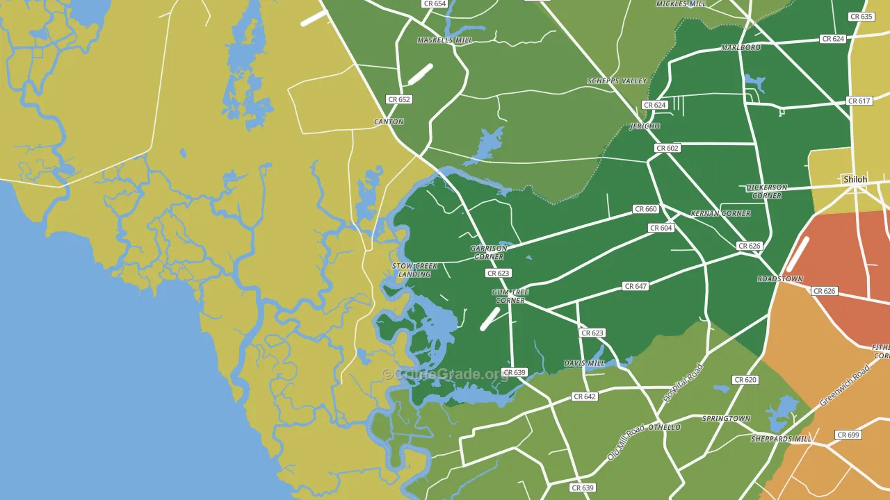 Stow Creek Landing, NJ Map of Murder Rates