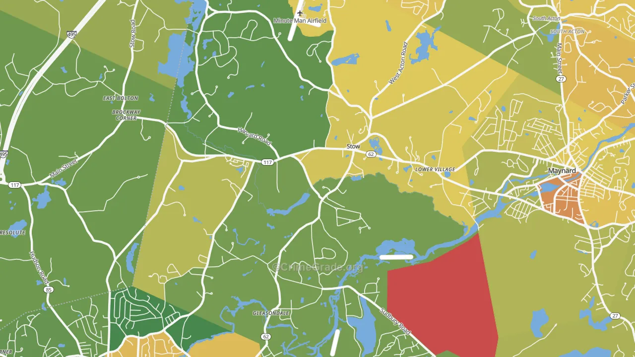 Stow, MA Map of Murder Rates