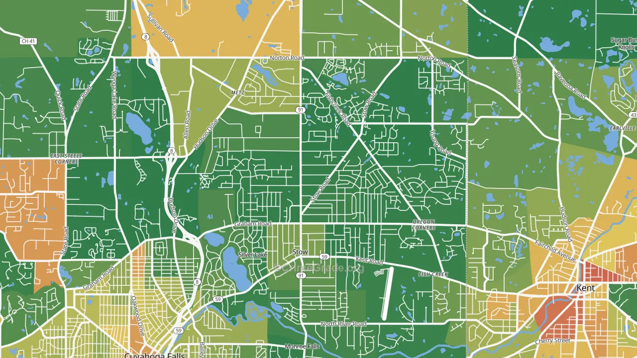 Stow, OH Map of Murder Rates