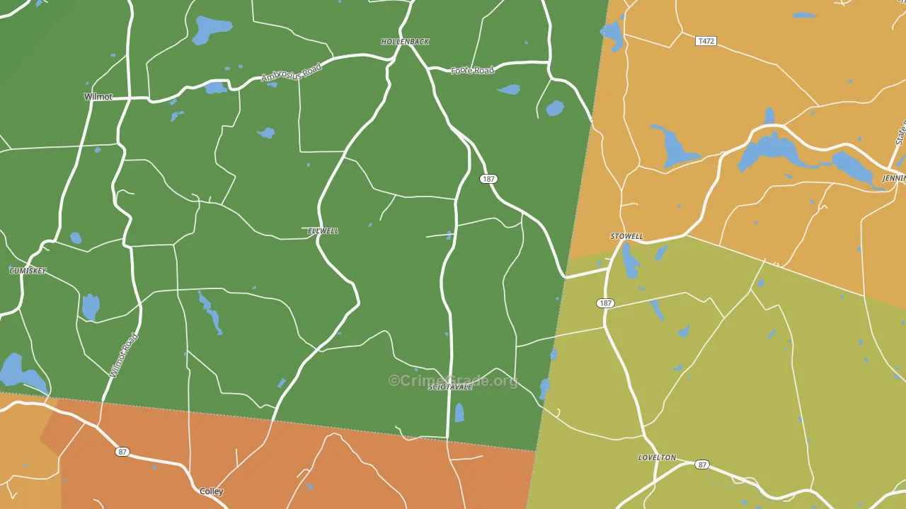 Stowell, PA Map of Murder Rates