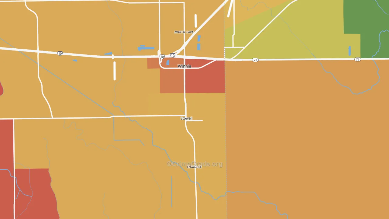 Stowell, TX Map of Murder Rates