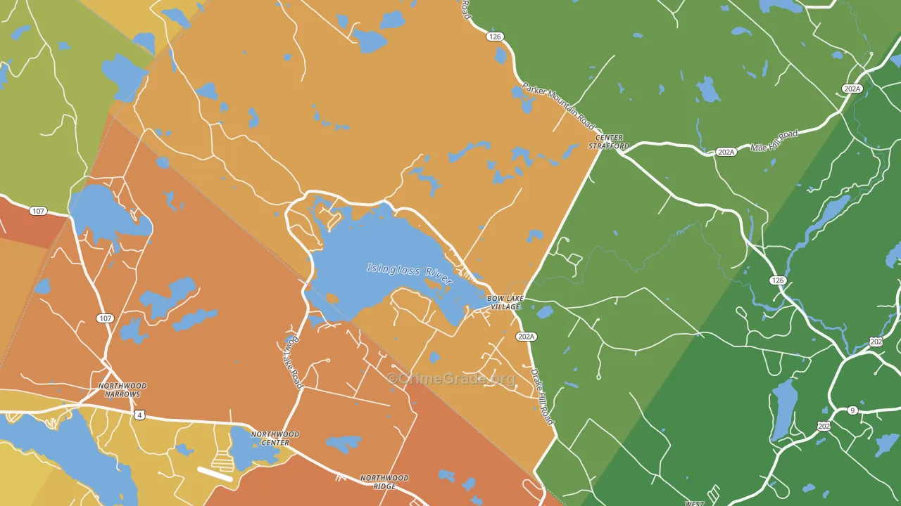 Strafford, NH Map of Murder Rates