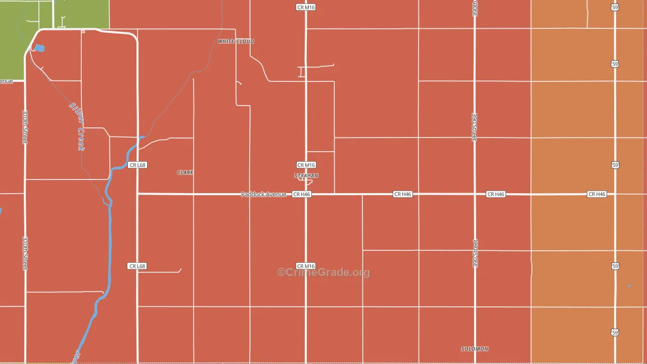 Strahan, IA Map of Murder Rates