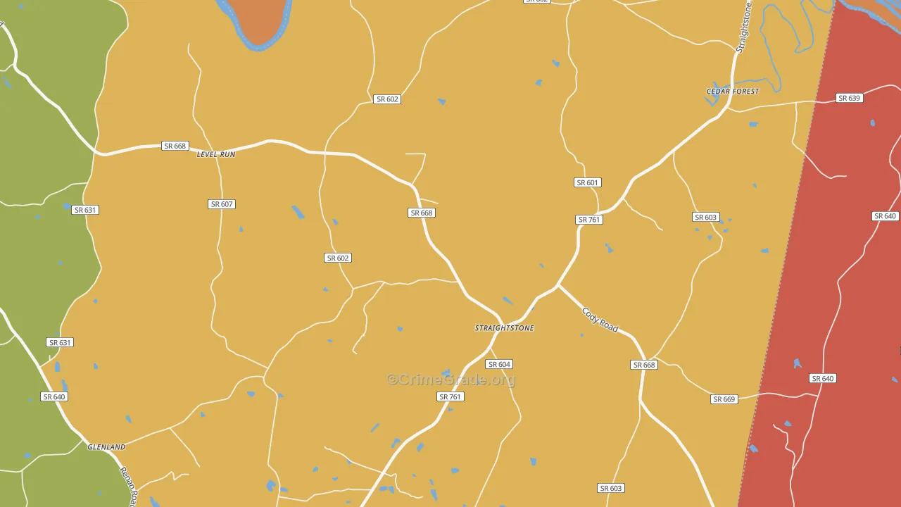 Straightstone, VA Map of Murder Rates