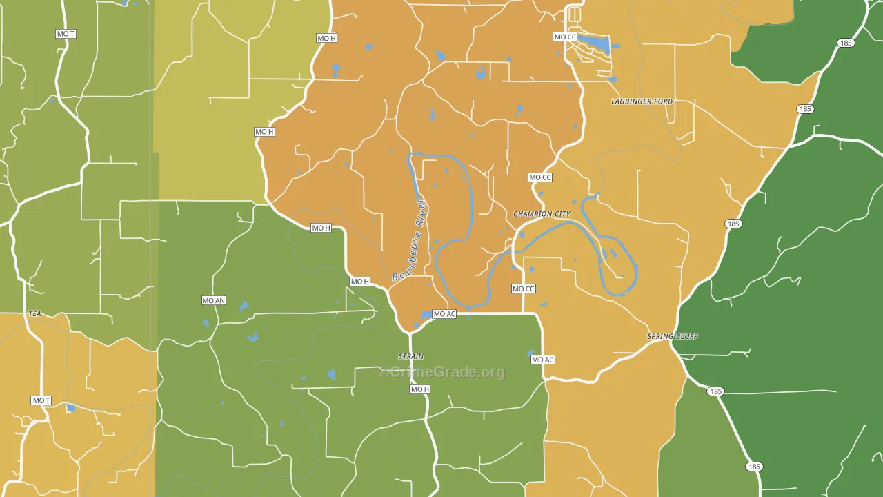 Strain, MO Map of Murder Rates