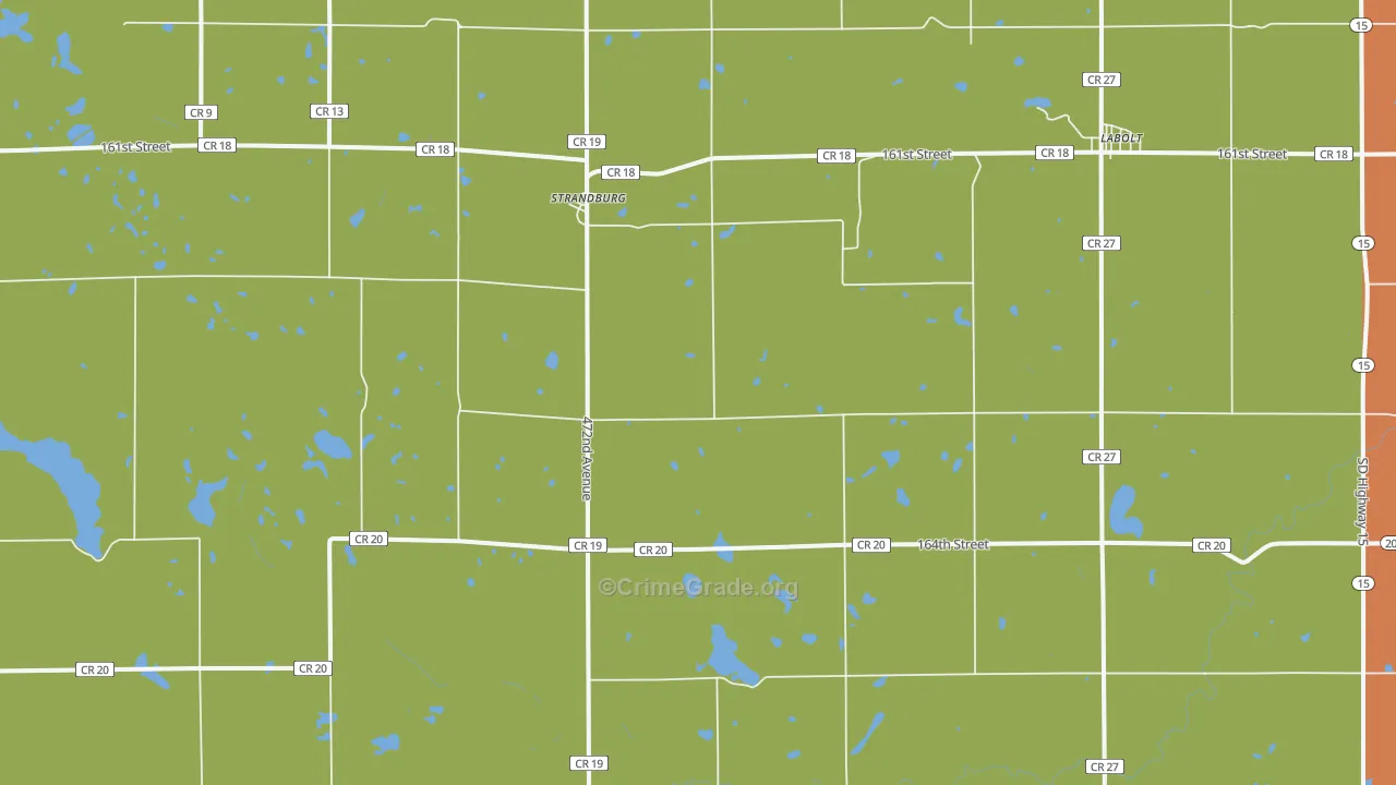 Strandburg, SD Map of Murder Rates