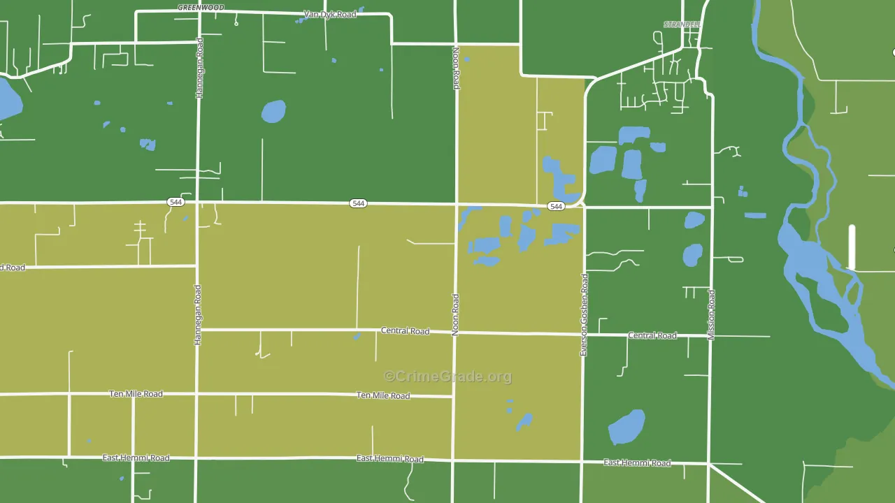 Strandell, WA Map of Murder Rates