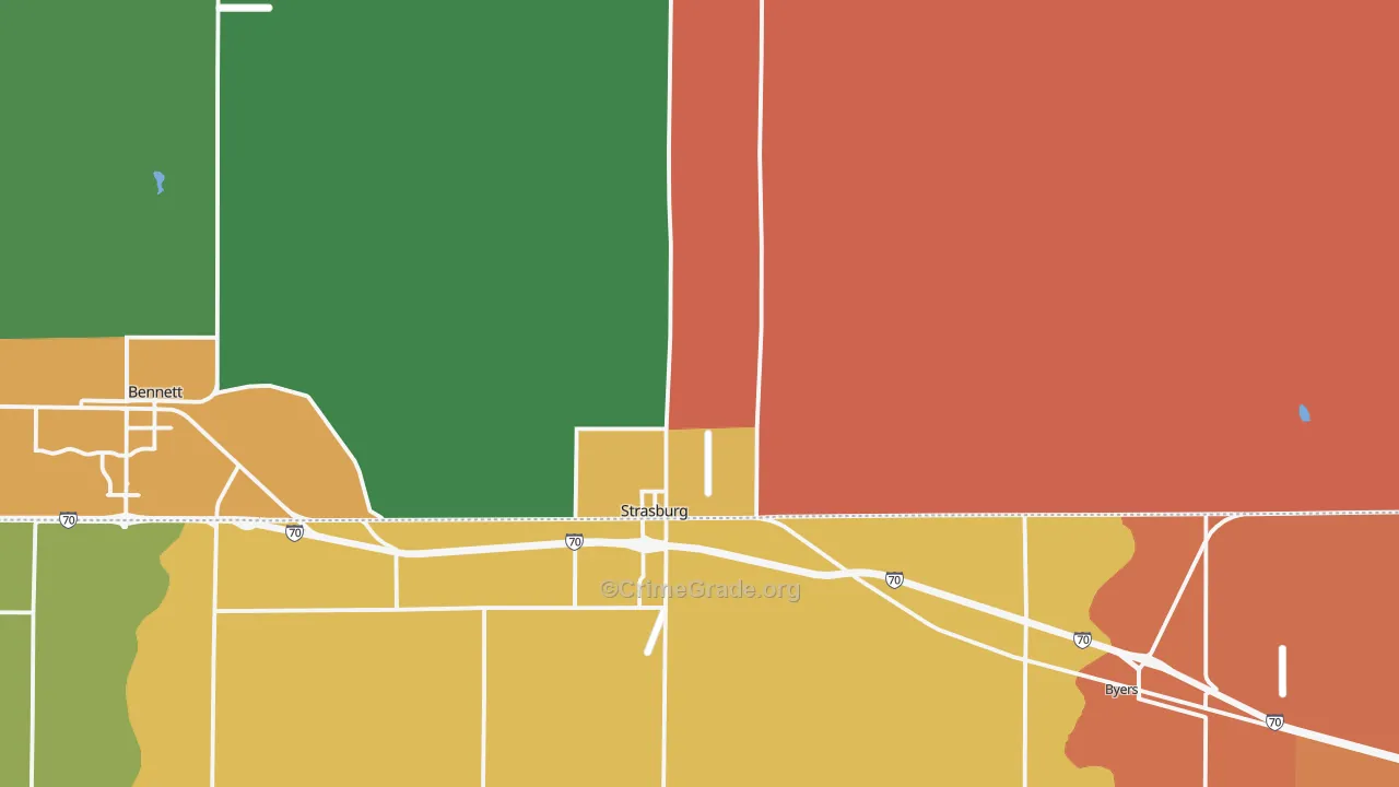 Strasburg, CO Map of Murder Rates
