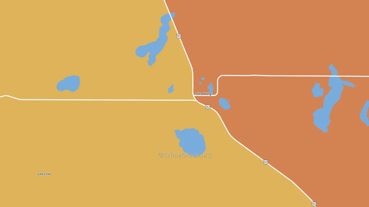 Strasburg, ND Map of Murder Rates