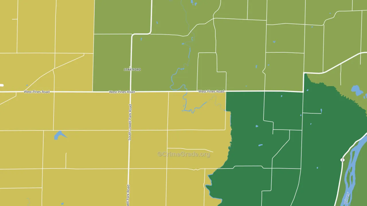 Stratford, IL Map of Murder Rates