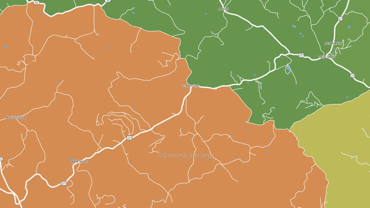 Stratford, NC Map of Murder Rates