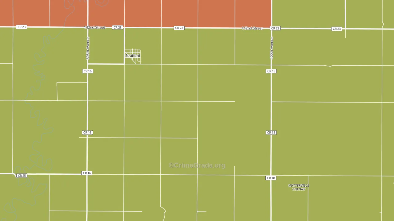 Stratford, SD Map of Murder Rates
