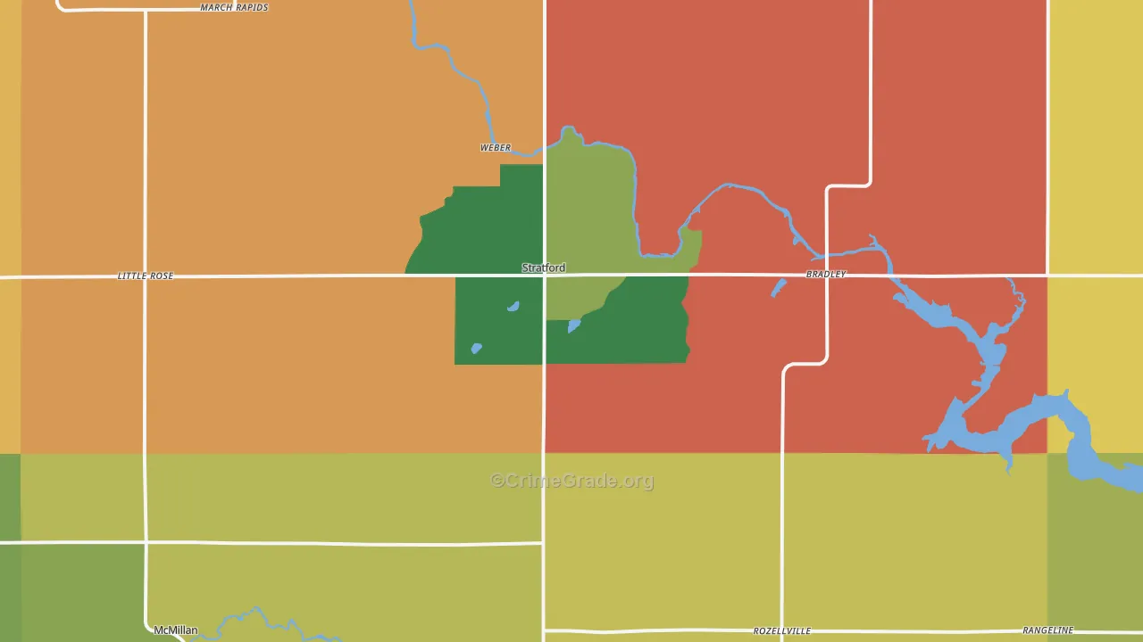Stratford, WI Map of Murder Rates