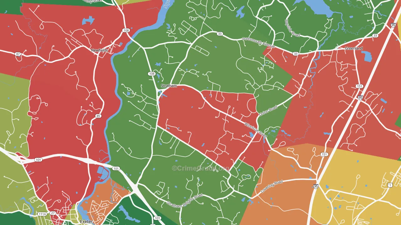 Stratham, NH Map of Murder Rates