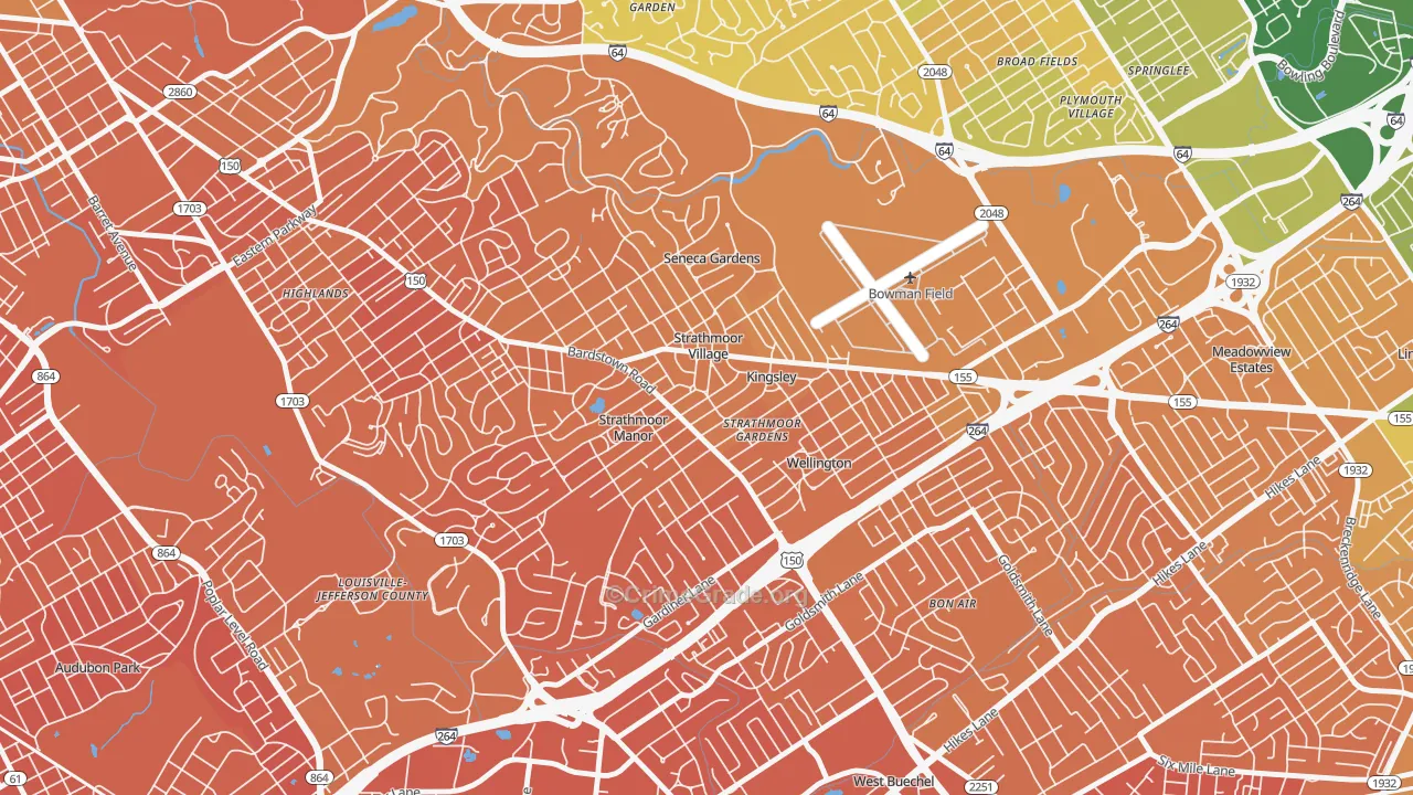 Strathmoor Village, KY Map of Murder Rates