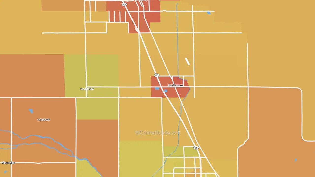 Strathmore, CA Map of Murder Rates