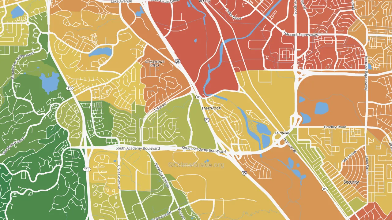 Stratmoor, CO Map of Murder Rates
