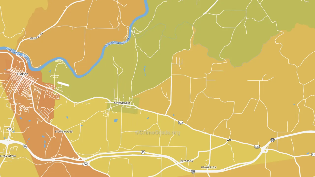Strattanville, PA Map of Murder Rates