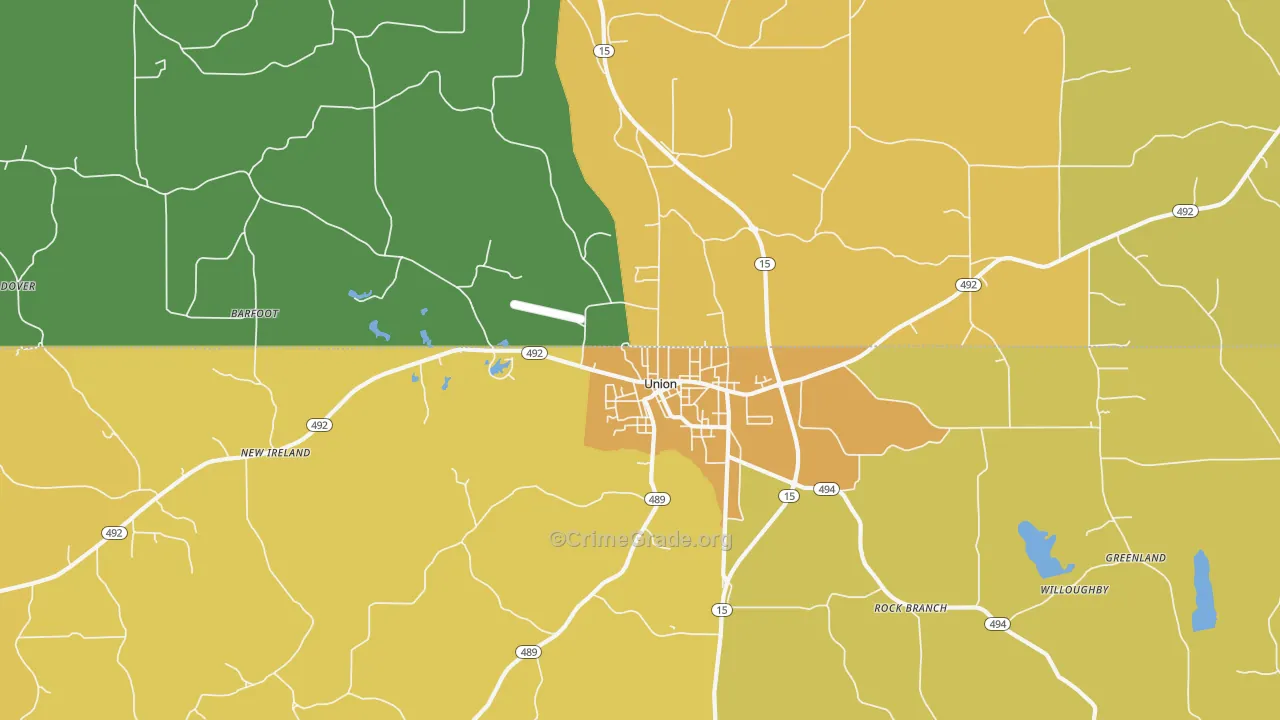 Stratton, MS Map of Murder Rates