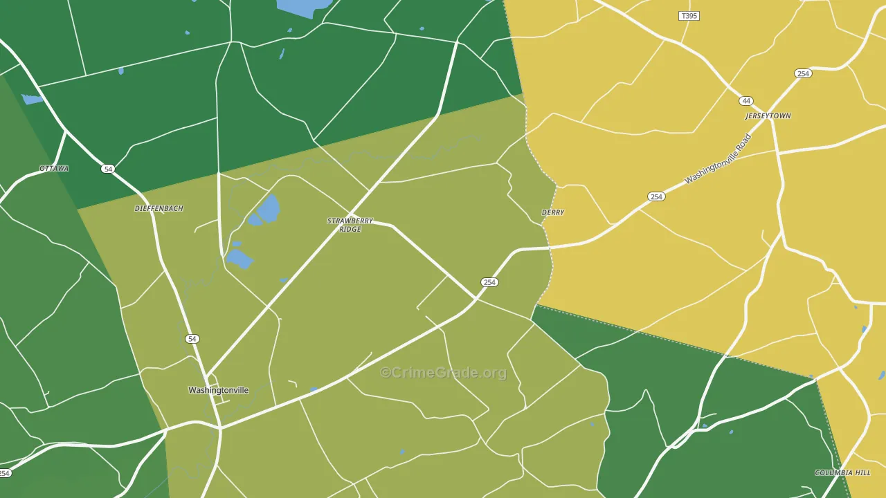 Strawberry Ridge, PA Map of Murder Rates