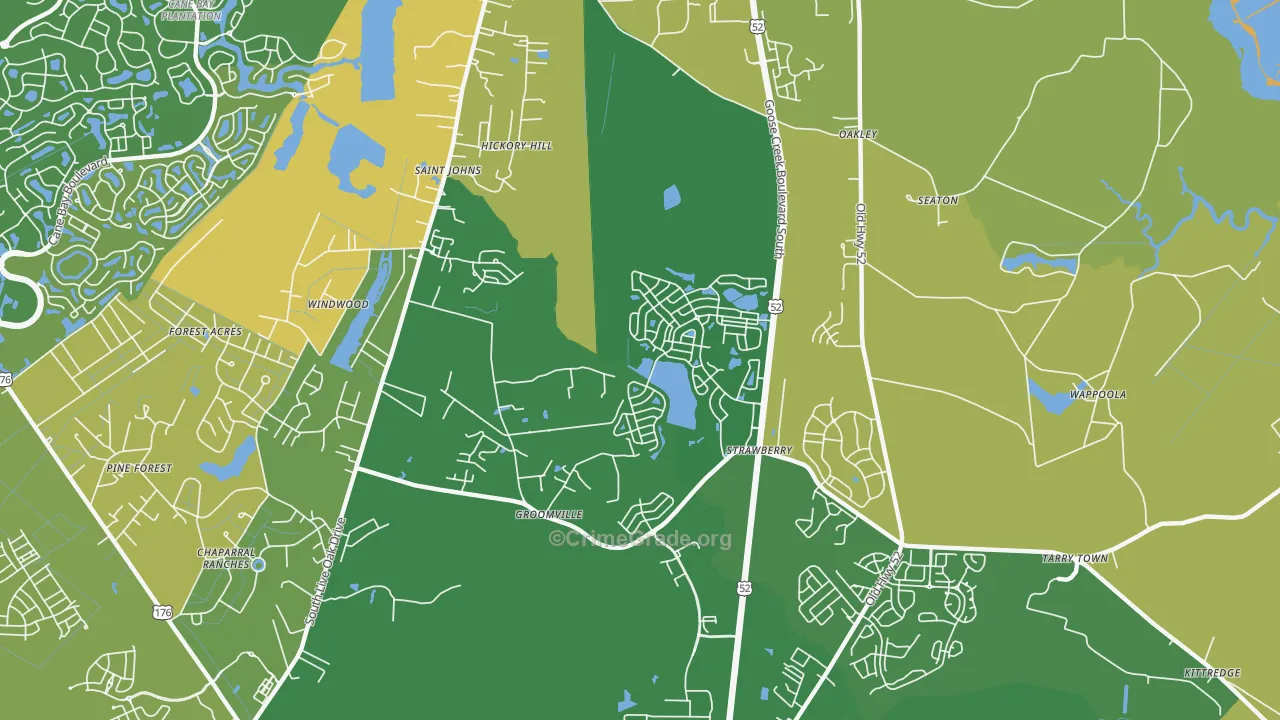 Strawberry, SC Map of Murder Rates