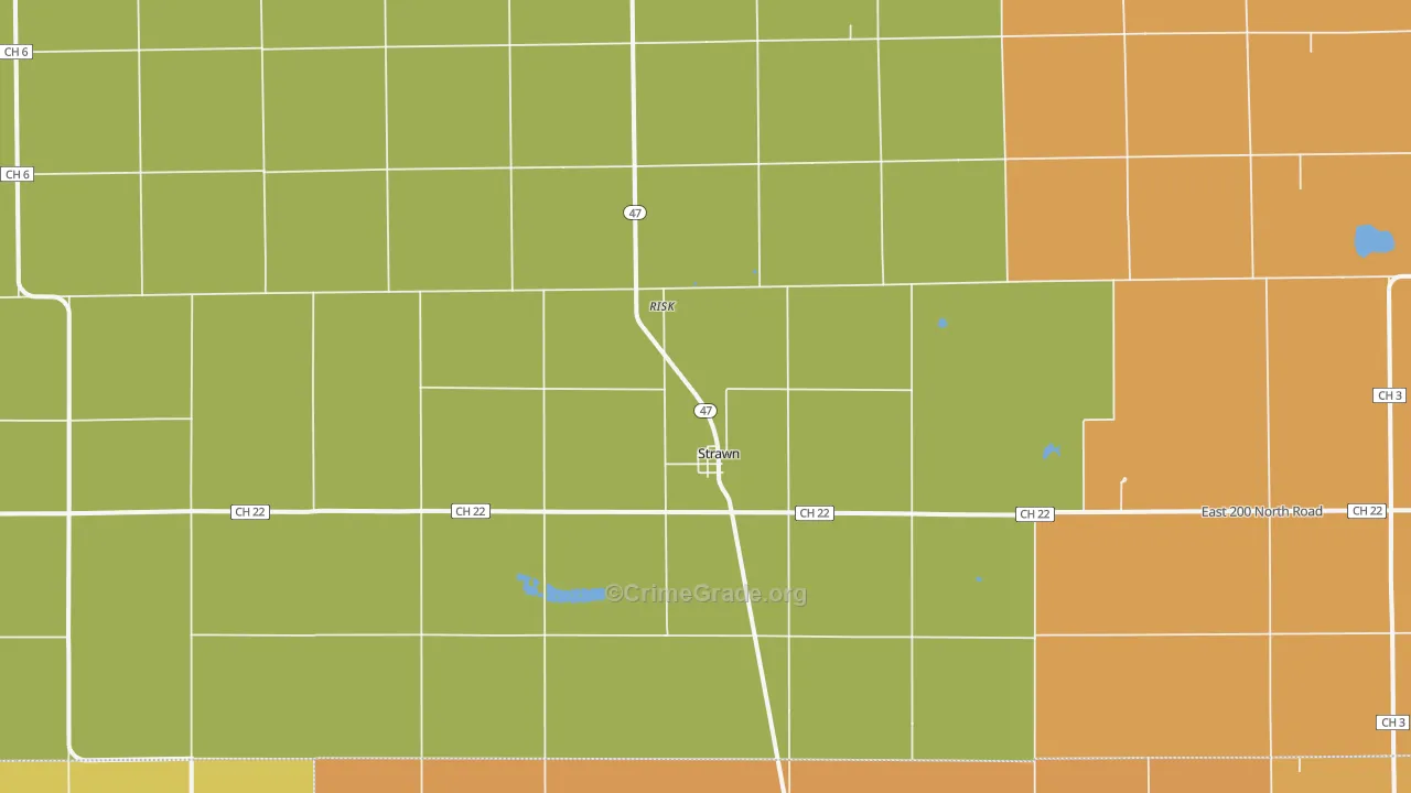 Strawn, IL Map of Murder Rates