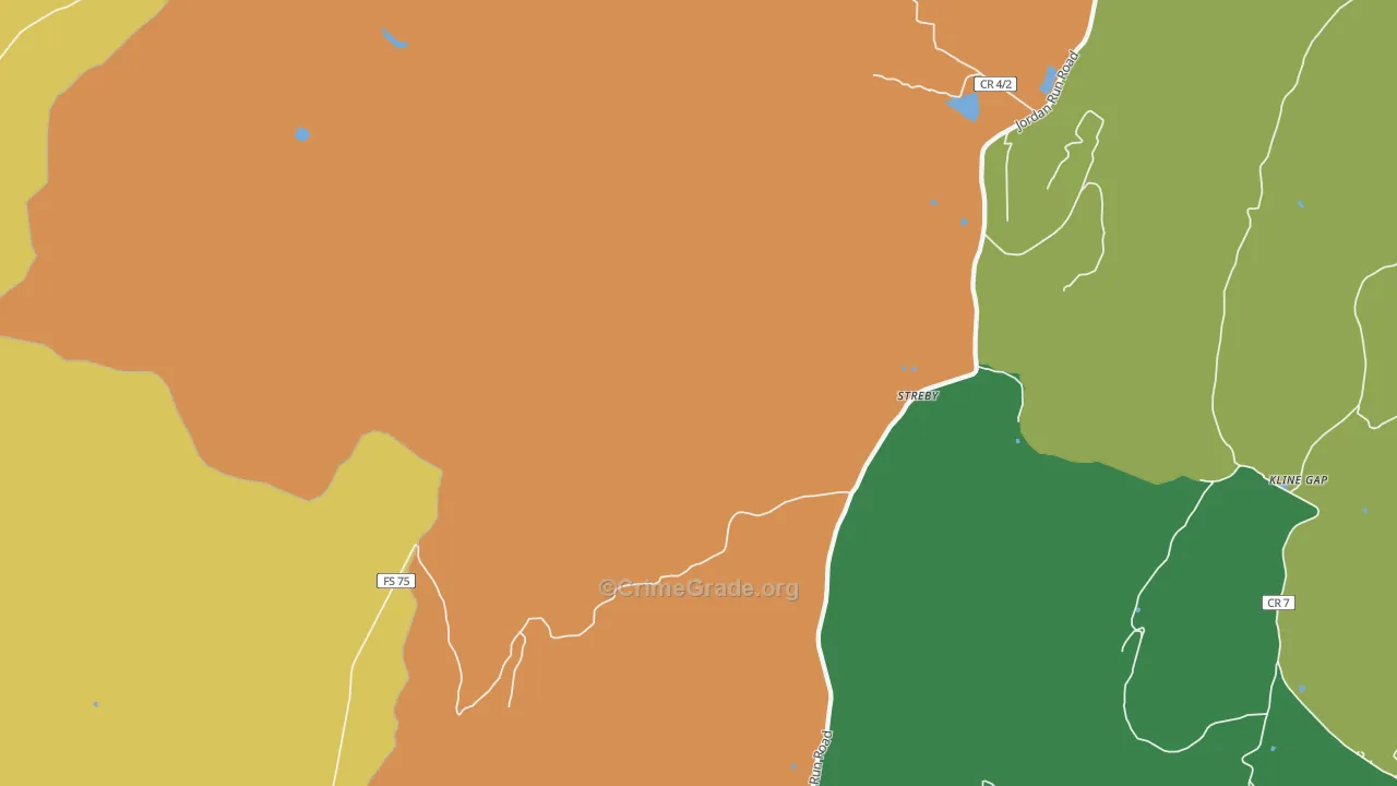 Streby, WV Map of Murder Rates
