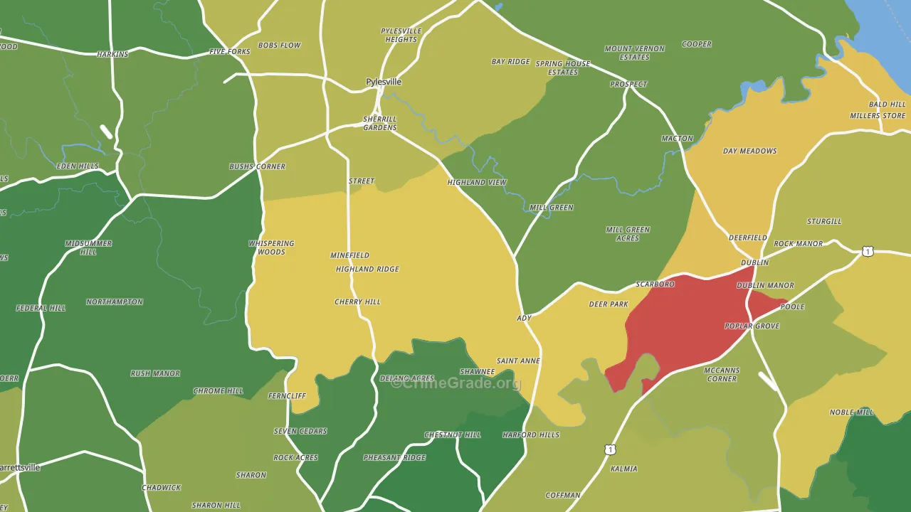 Street, MD Map of Murder Rates