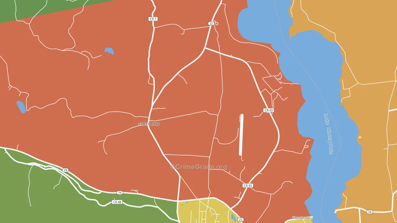 Street Road, NY Map of Murder Rates