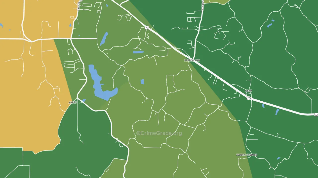 Strickland, MS Map of Murder Rates