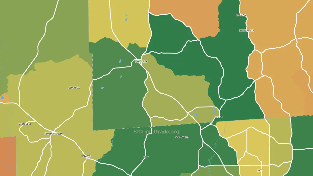 Stringer, MS Map of Murder Rates