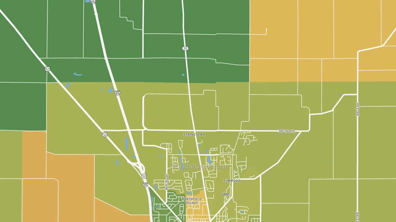Stringtown, IN Map of Murder Rates