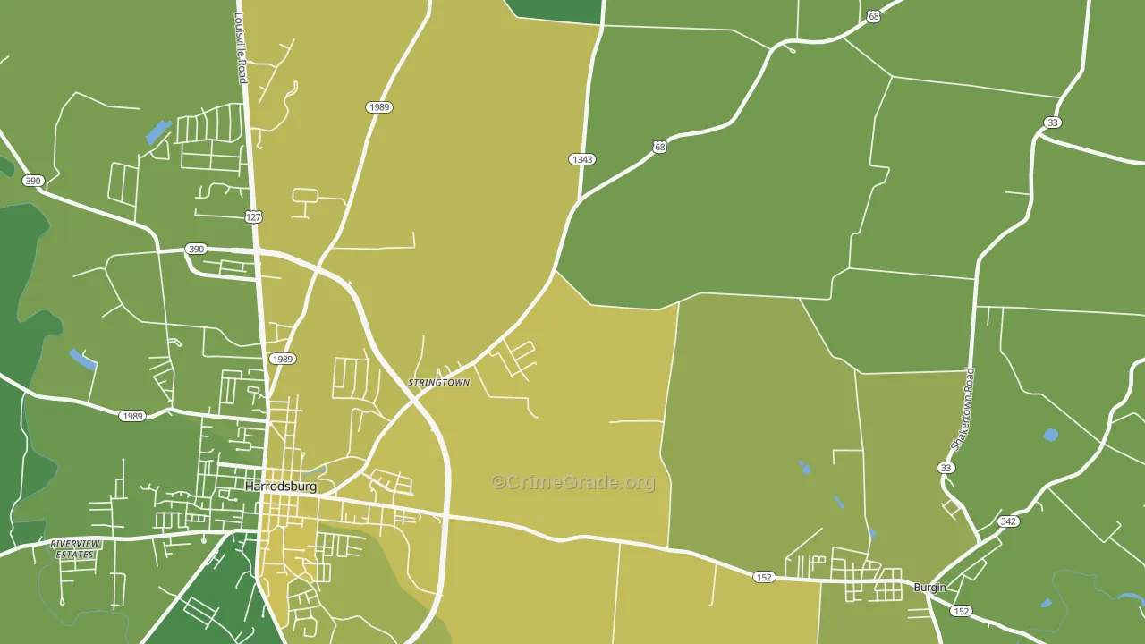 Stringtown, KY Map of Murder Rates