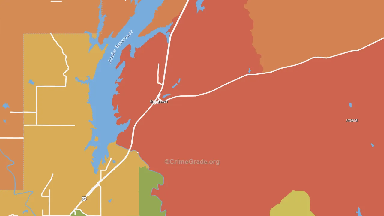 Stringtown, OK Map of Murder Rates