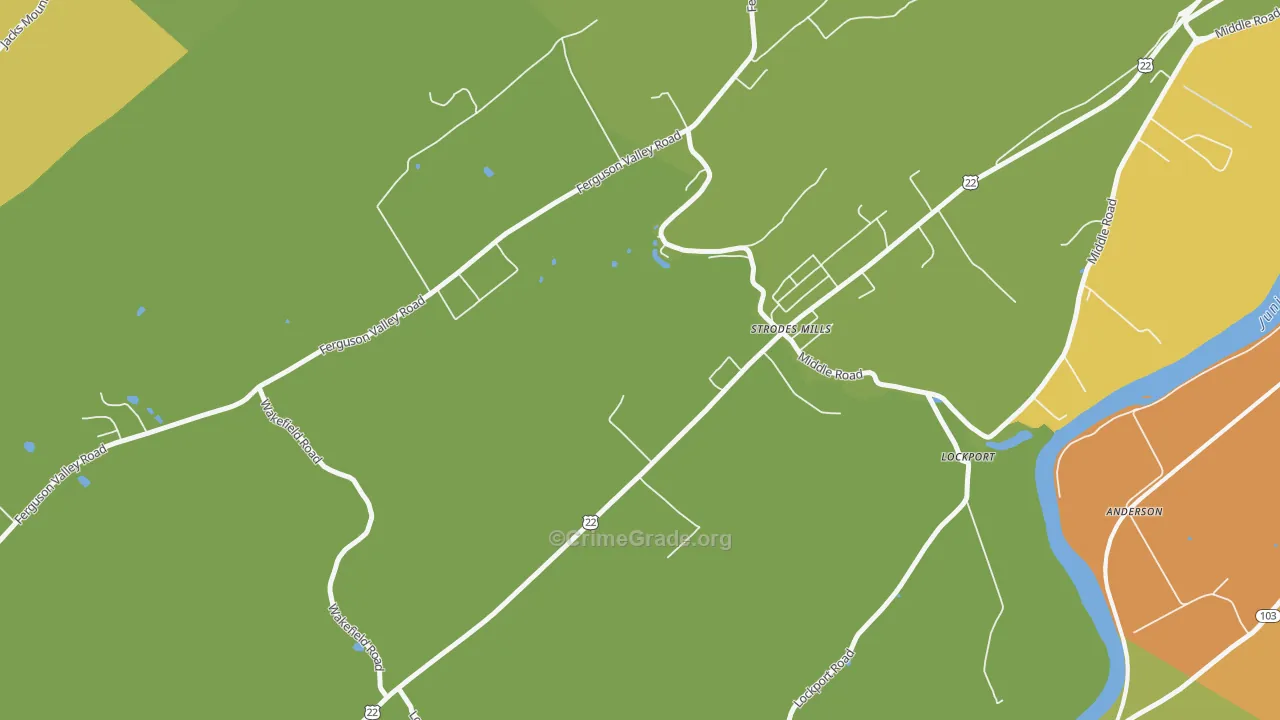 Strodes Mills, PA Map of Murder Rates