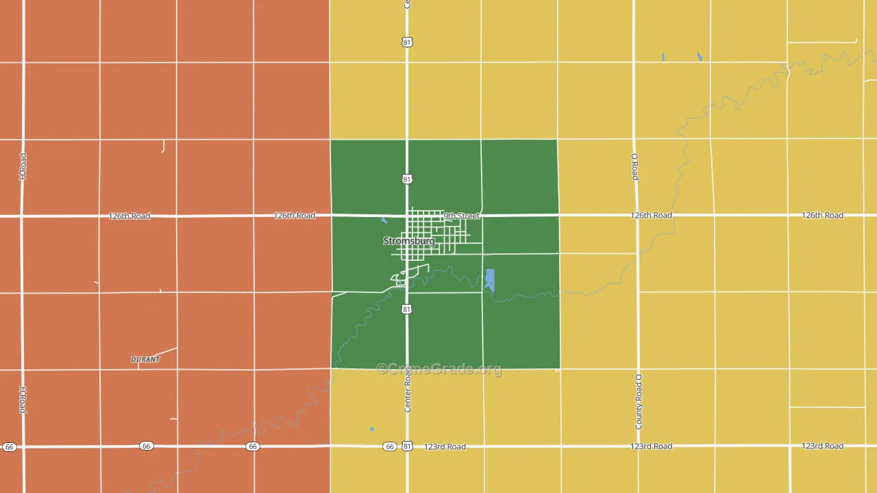 Stromsburg, NE Map of Murder Rates