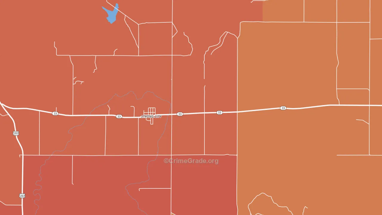 Strong City, OK Map of Murder Rates