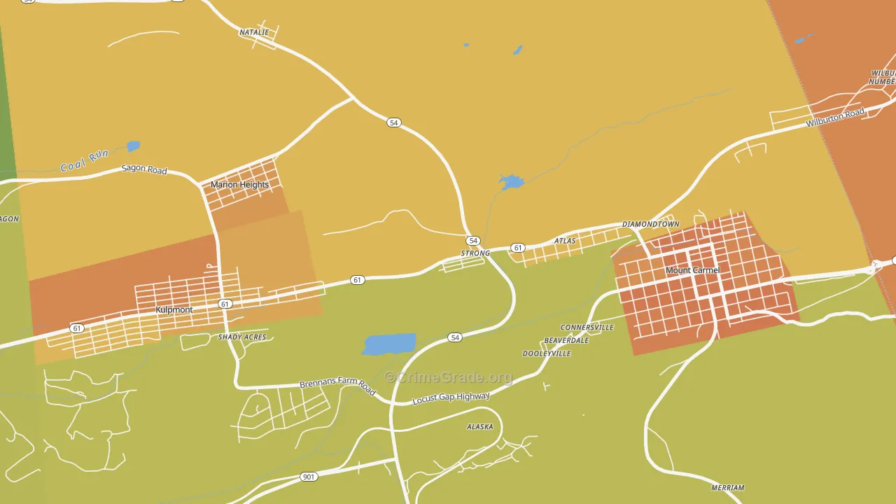 Strong, PA Map of Murder Rates