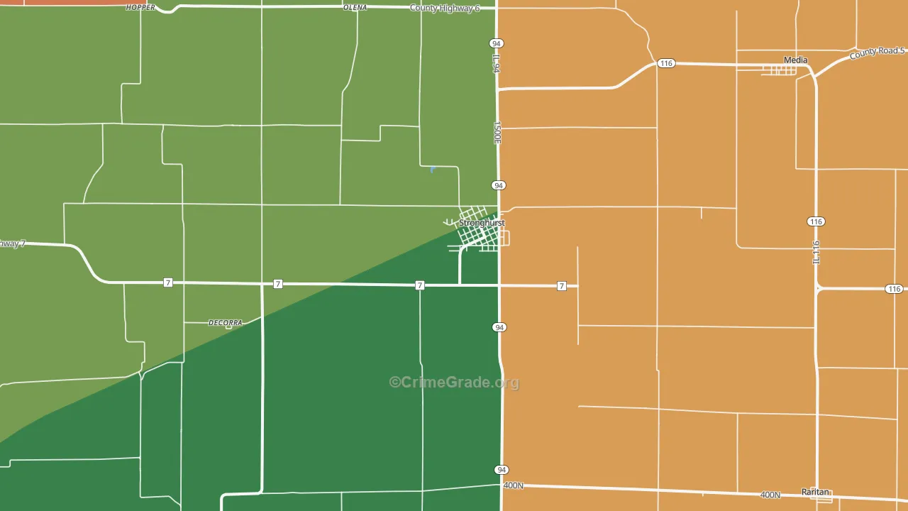 Stronghurst, IL Map of Murder Rates