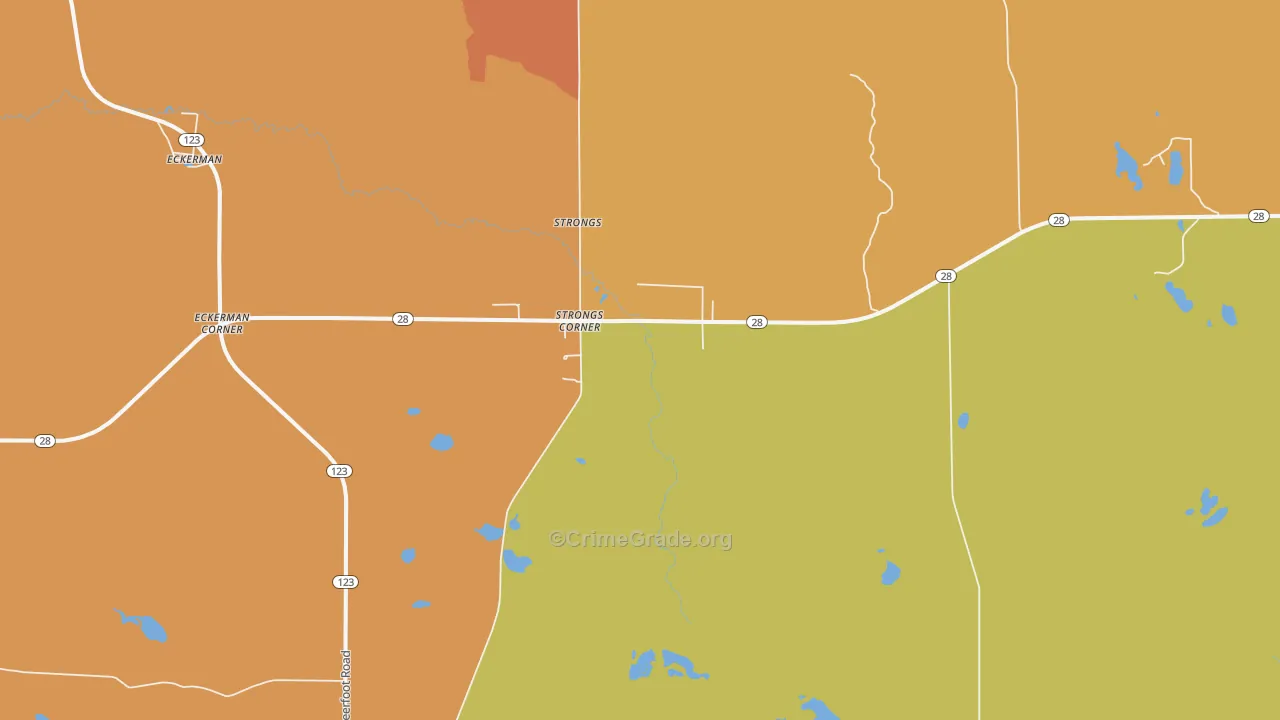 Strongs Corner, MI Map of Murder Rates