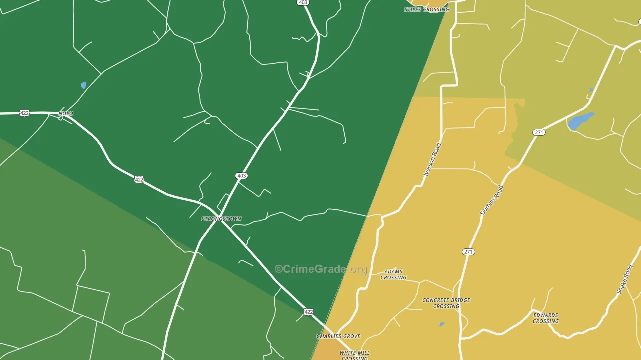 Strongstown, PA Map of Murder Rates