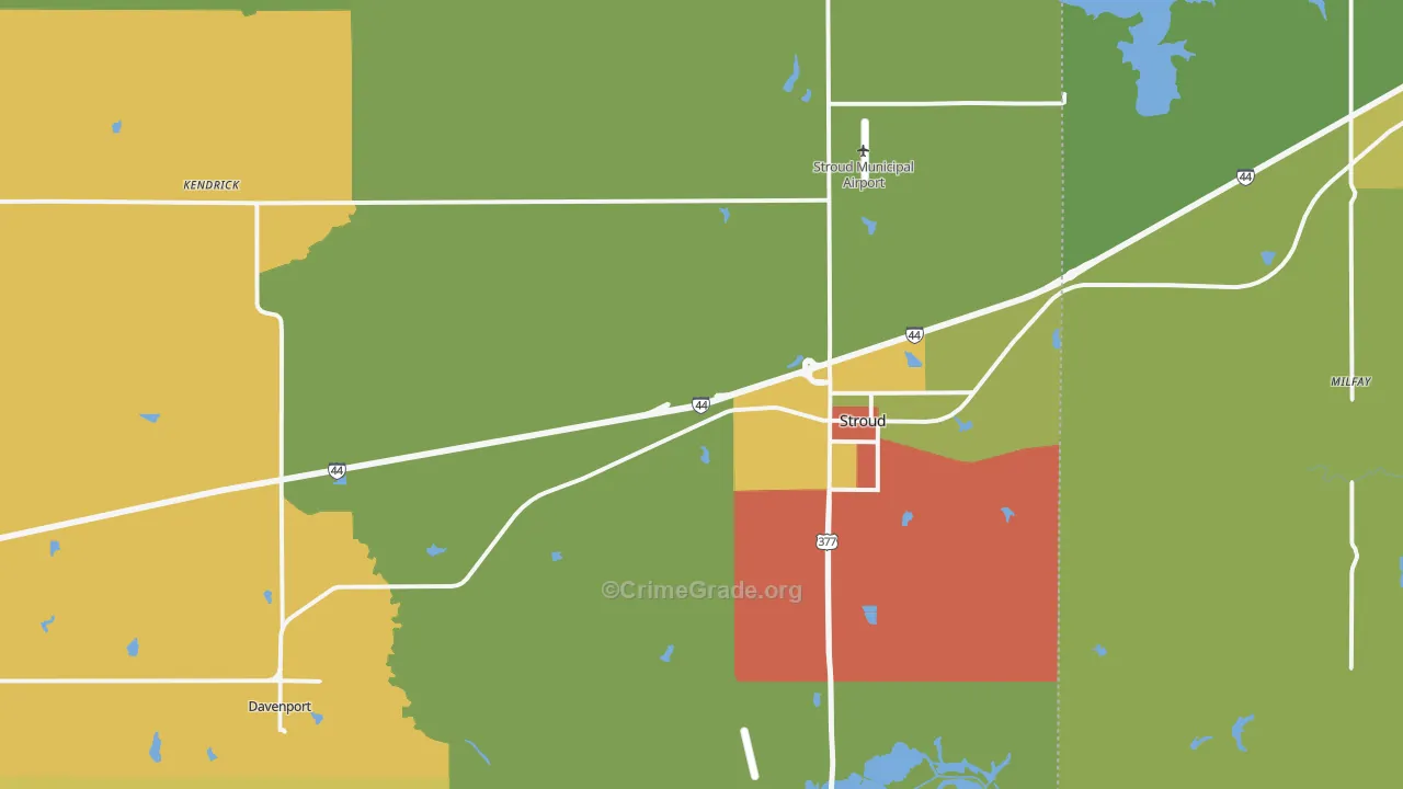 Stroud, OK Map of Murder Rates