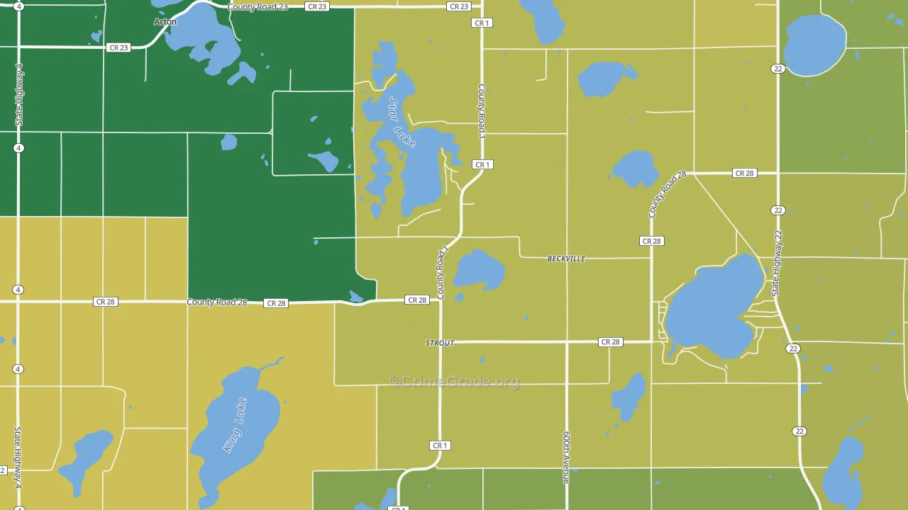 Strout, MN Map of Murder Rates